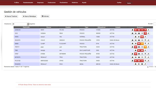 Ruvia Programa Software de Gestión de empresas de transporte y logística